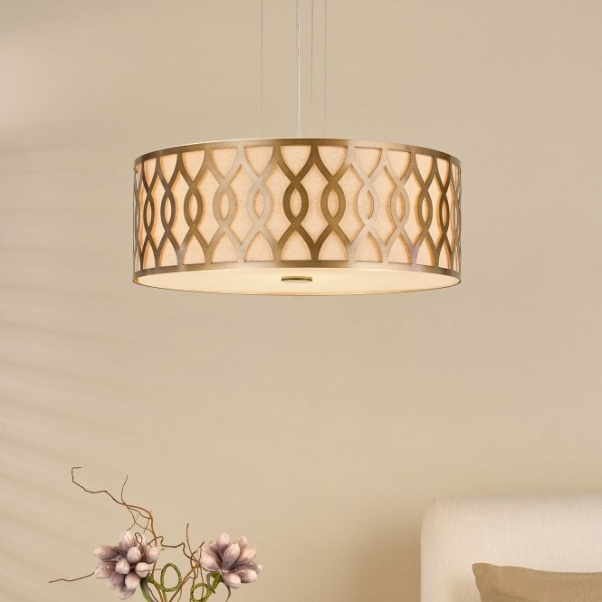 där lighting Locryn 4 Light Brushed Bronze Pendant