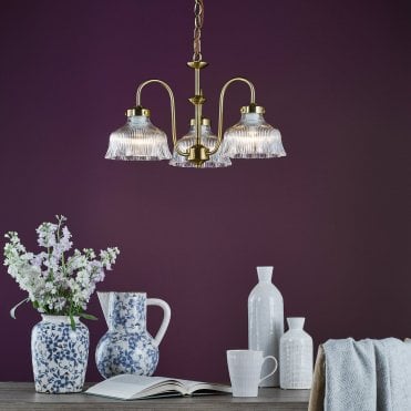 Maude 3 Light Brass Pendant