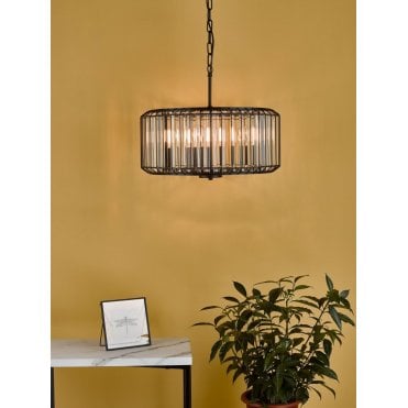 Naeva Satin Black Ceiling Pendant