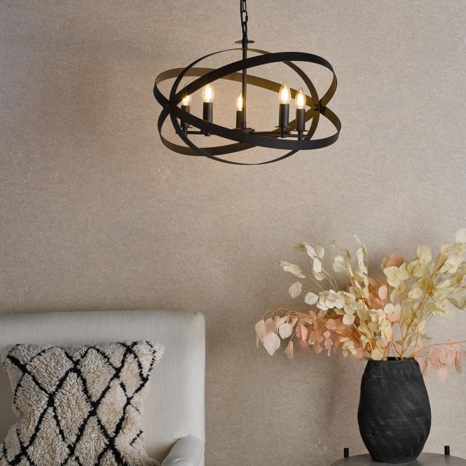 där lighting Nitya Matt Black Ceiling Pendant