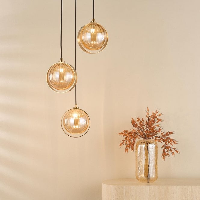 där lighting Ophira Antique Gold Cluster Light