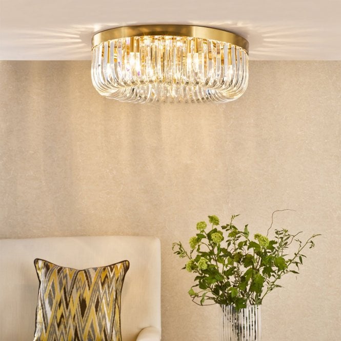 där lighting Sigourney 6 Light Semi Flush Fitting