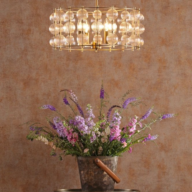 där lighting Yuridia Satin Gold Ceiling Pendant