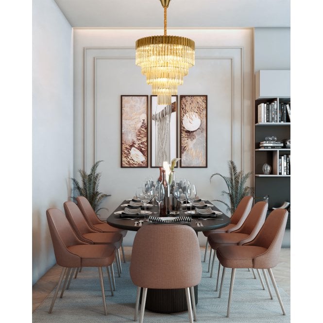 Elate Collection Donard Brass 19 Light Tiered Chandelier