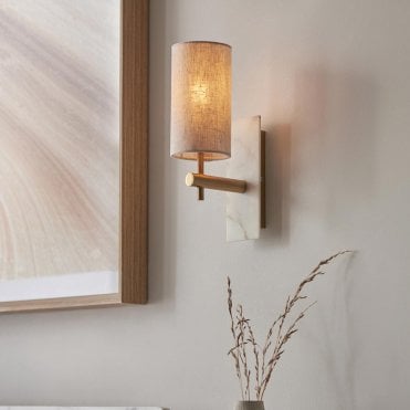 Ellie Brass Wall Light with Shade