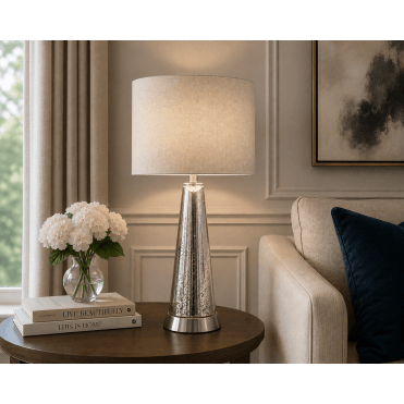 Ember Glass Table Lamp C/W Shade