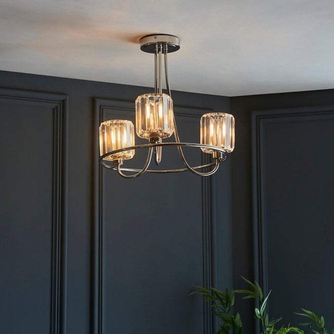 Endon Lighting Berenice 3 Light Semi Flush