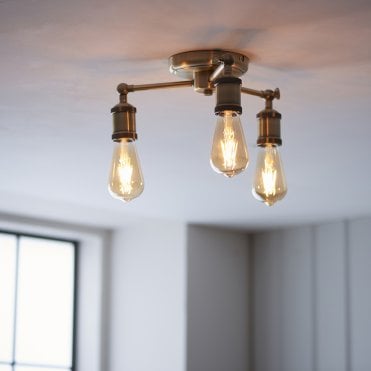Hal Antique Brass Semi Flush