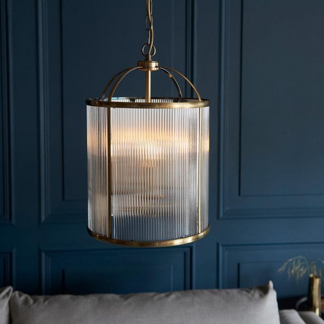 Endon Lighting Lambeth 4 Light Ribbed Lantern