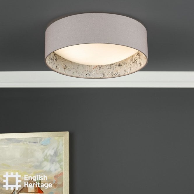 English Hertiage Birch Flush Fitting with Taupe Shade