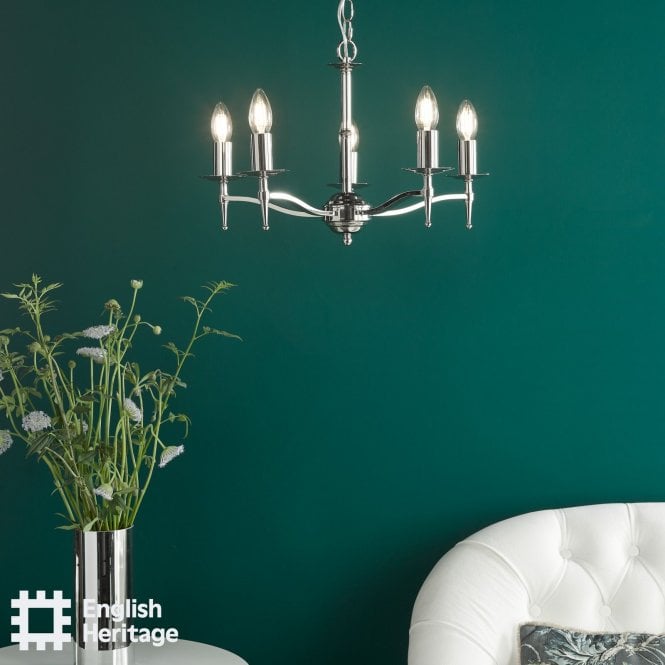 English Hertiage Marble Hill Polished Nickel Pendant