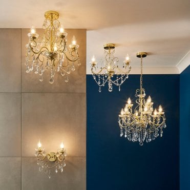 Vela Brass Bathroom Chandelier
