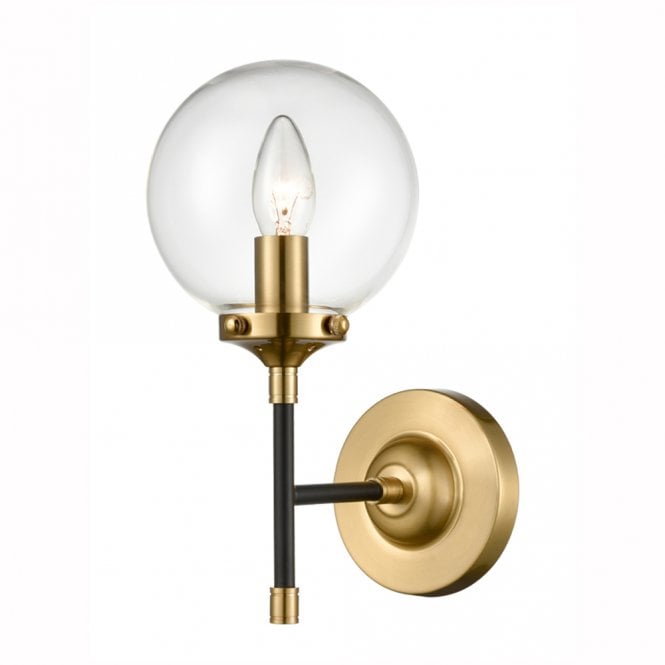 franklite Attraction Wall Light in Antique Gold & Matt Black