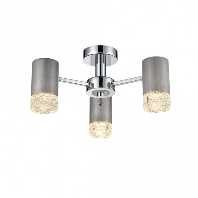 franklite Cordelia Brushed Silver Semi Flush Fitting