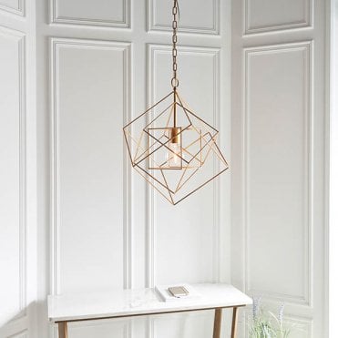Fred Single Gold Leaf Framed Pendant