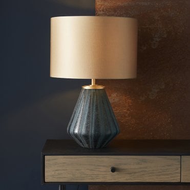 Glass Lamp in Turquoise C/W Shade