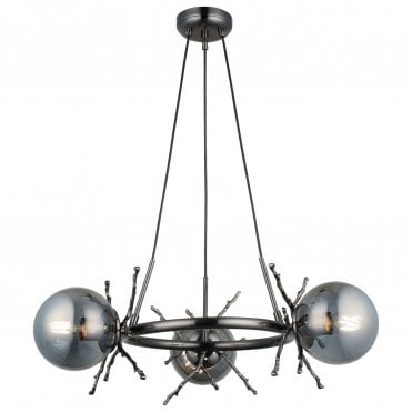 Harvey Brushed Black Chrome Pendant