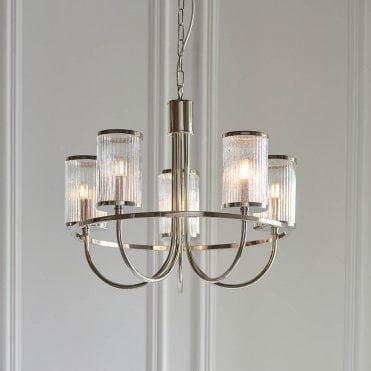 Henbury Ribbed Glass Pendant Light