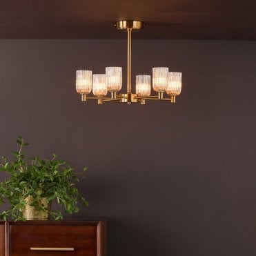 Hilaria 6 Light Semi-Flush Fitting