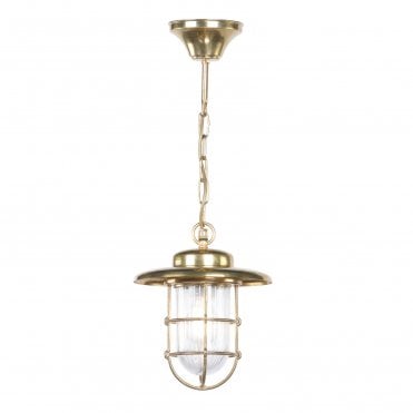 Humber Natural Brass Outdoor Pendant IP44