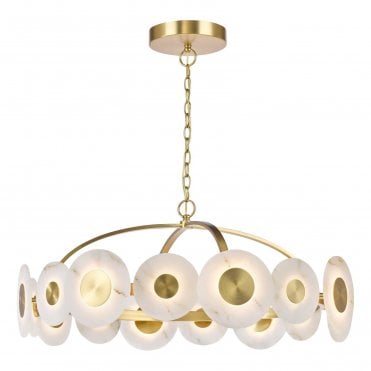 Irela LED Brass & Alabaster Pendant