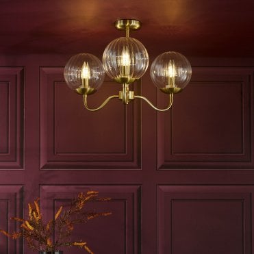 Jocelyn 3 Light Semi Flush Fitting