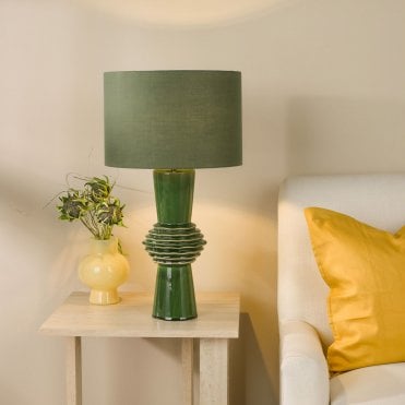 Lagle Green Table Lamp C/W Shade
