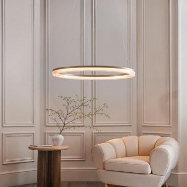 Lansina Brushed Gold LED Hoop Pendant