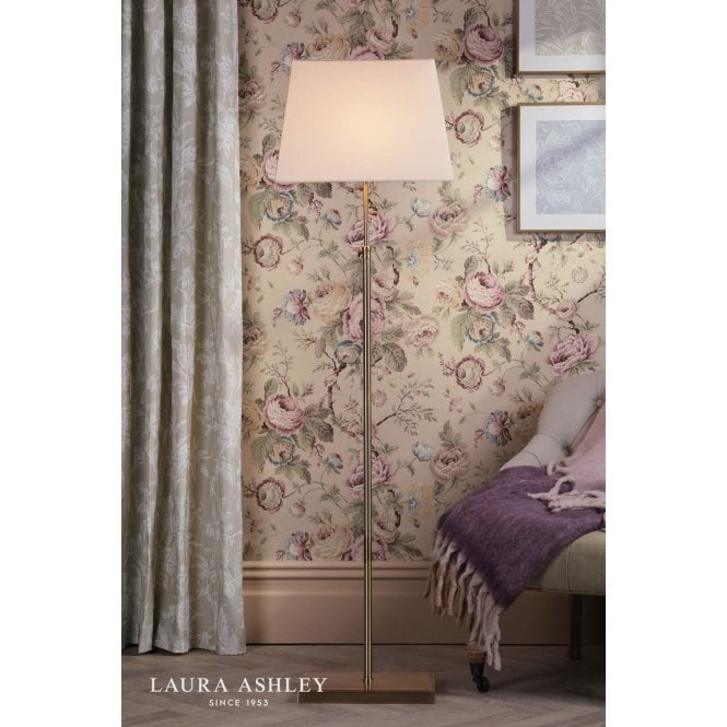 Laura Ashley Bartley Antique Brass Floor Lamp C/W Shade