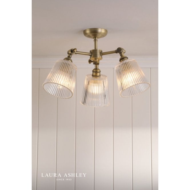 Laura Ashley Callaghan 3 Light Semi Flush Fitting
