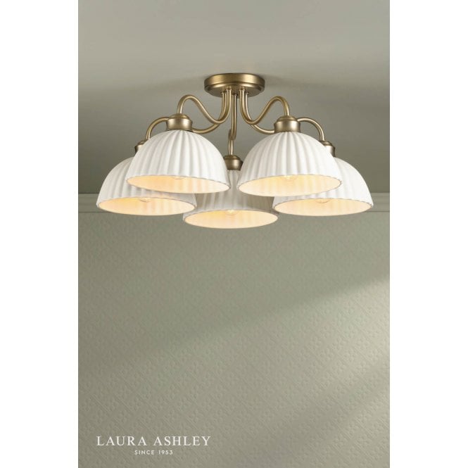 Laura Ashley Durford Matt Antique Brass Semi-Flush