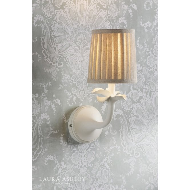 Laura Ashley Eleni White Wall Light C/W Shade