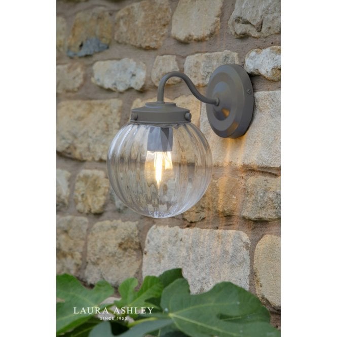 Laura Ashley Georgie Outdoor Matt Grey Wall Light IP44