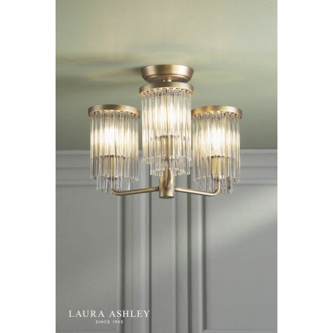 Laura Ashley Hilcote Antique Brass Semi Flush Fitting