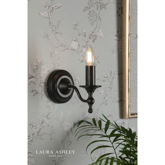 Laura Ashley Ludchurch Black Wall Light