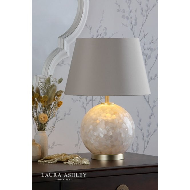 Laura Ashley Mathern Cream Shell Table Lamp C/W Shade