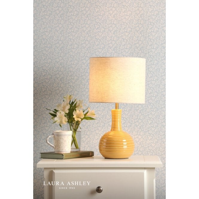 Laura Ashley Padley Yellow Ceramic Table Lamp C/W Shade