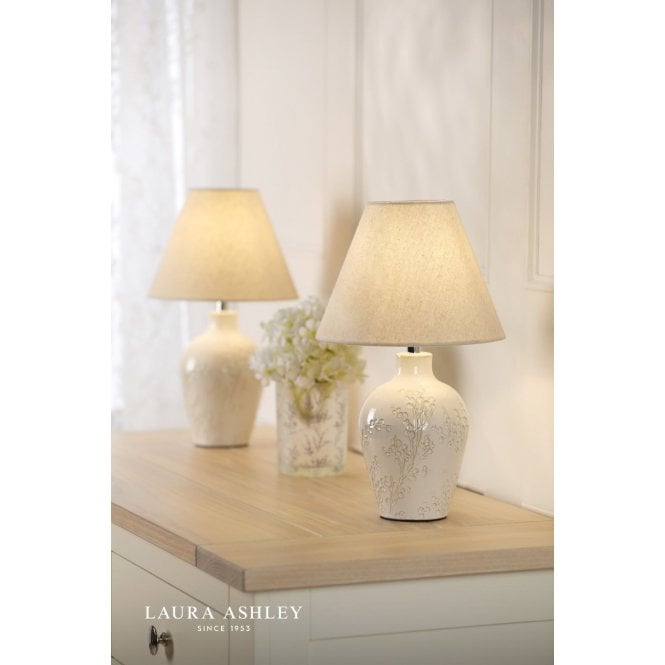 Laura Ashley Pussywillow Twin Pack Cream Table Lamp C/W Shades