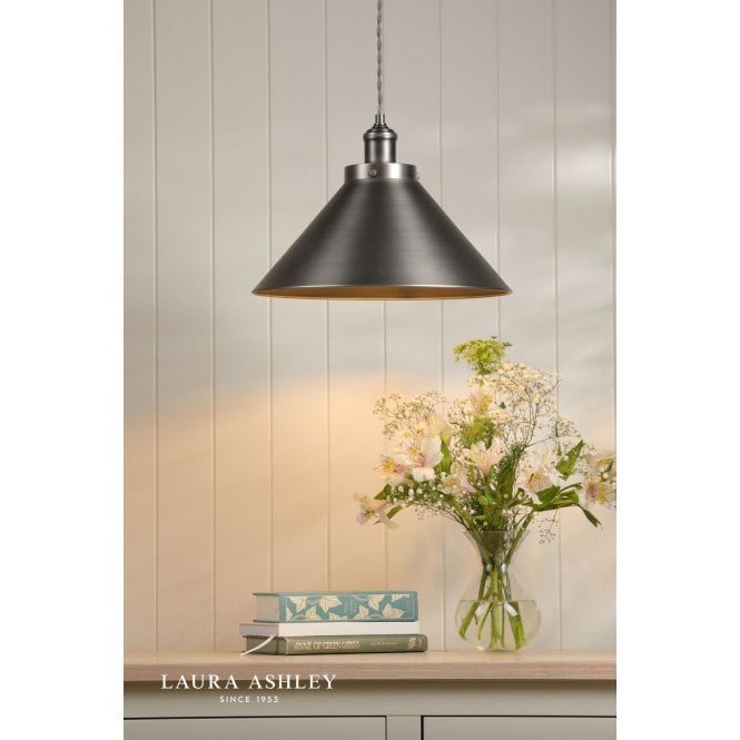 Laura Ashley Rufus Large Industrial Nickel Pendant