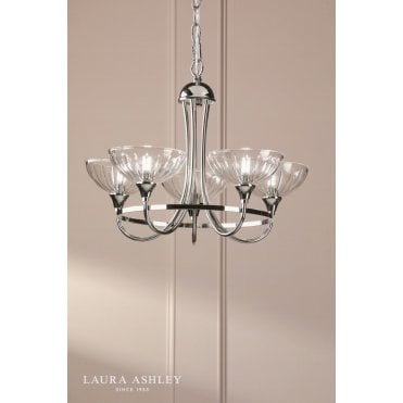 Wellham 5 Light Polished Nickel Pendant