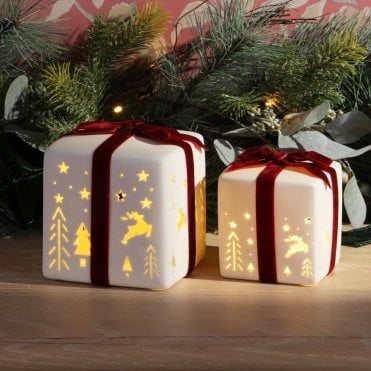 White & Red Ceramic Present