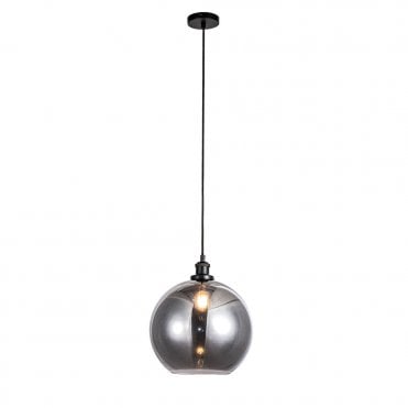 Lewis Glass Globe Pendant in Matt Black