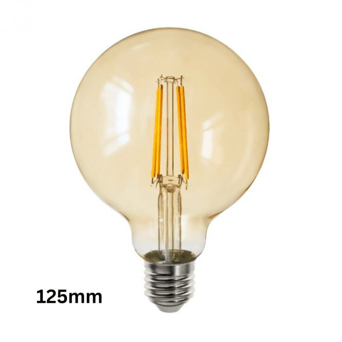 Magnalux 7W E27 Amber Glass Dimmable 125mm Globe
