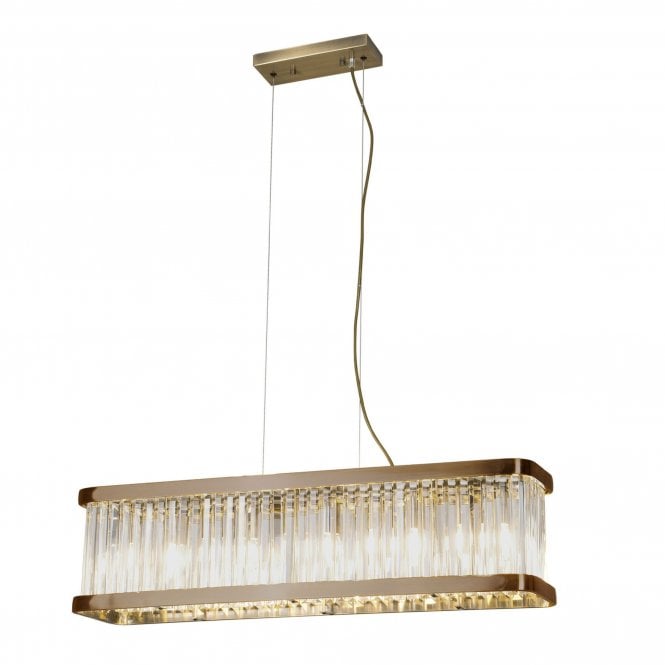Magnalux Pandora 5 Light Long Crystal Bar Pendant