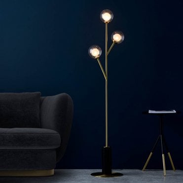 March Floor Lamp in Satin Brass