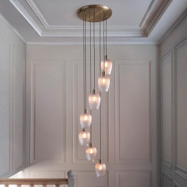 Millie Antique Brass 7 Light Pendant