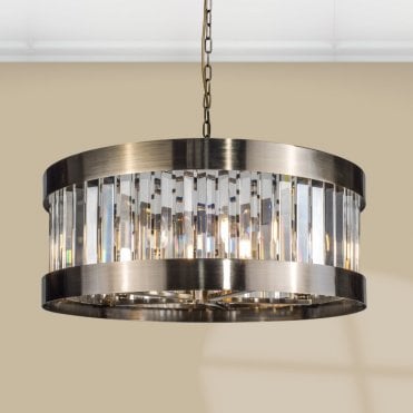 Pandora E27 5 Light Crystal Drum Pendant