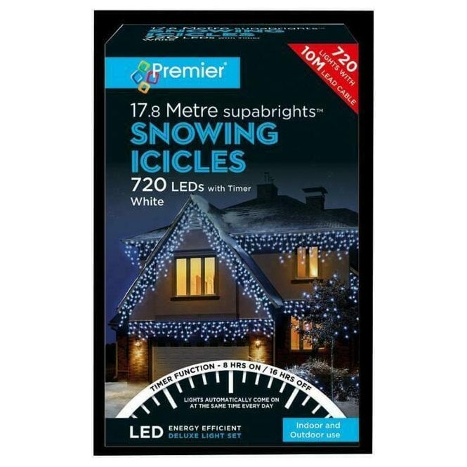 Premier Christmas Lighting 720 LED Icicles with Timer
