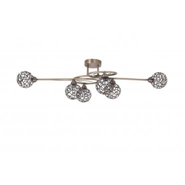 Ronda Semi Flush Light with Mesh Ball Shade