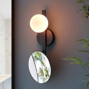 Spa Black Opal Wall Light C/W Mirror IP44